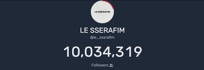 LE SSERAFIM's TikTok reached 10 million followers
