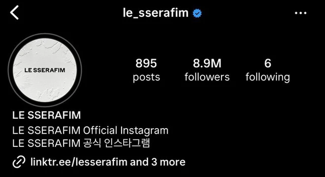 The Instagram account of LE SSERAFIM reached 8.9 million followers