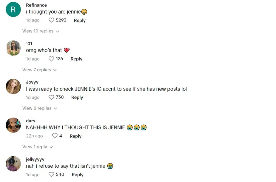 fake jennie weibo