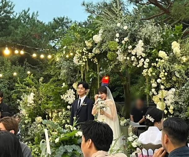 The bride was moved to tears on her big day