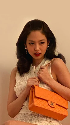jennie Chanel Orange Flap Bag