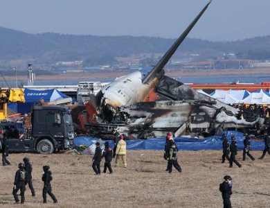 South Korean Plane Crashes and Catches Fire