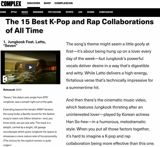 BTS Jungkook Tops US Media List with seven 1