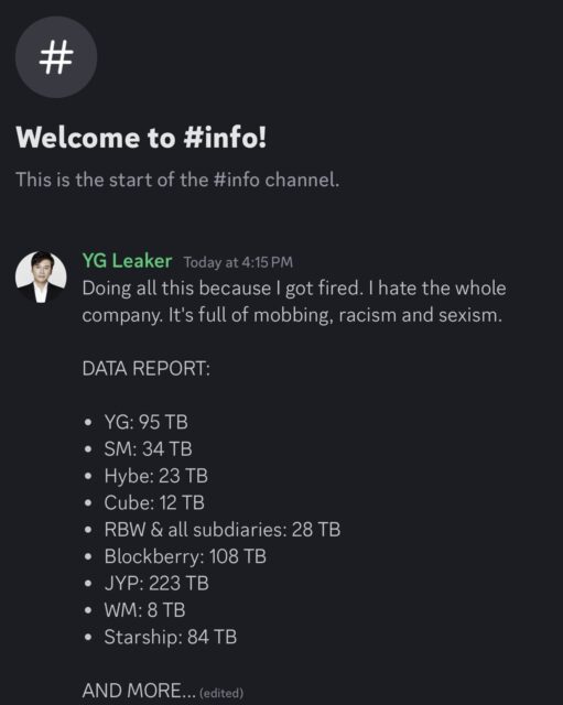 Alleged Ex-YG Employee Threatens to Leak Sensitive K-Pop Industry Data