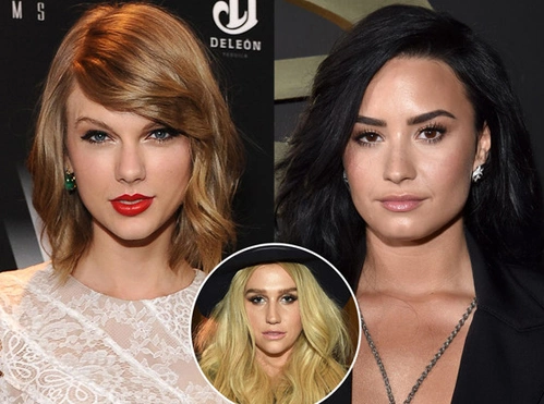 Demi Lovato & Kesha-taylor-swift