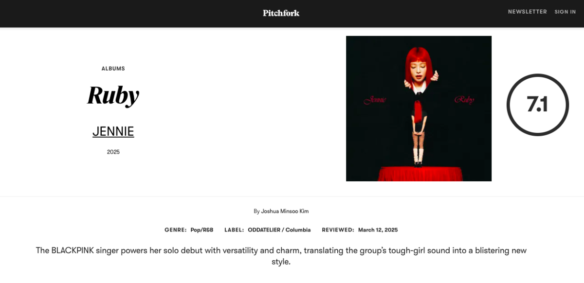 Pithch fork jennie album ruby