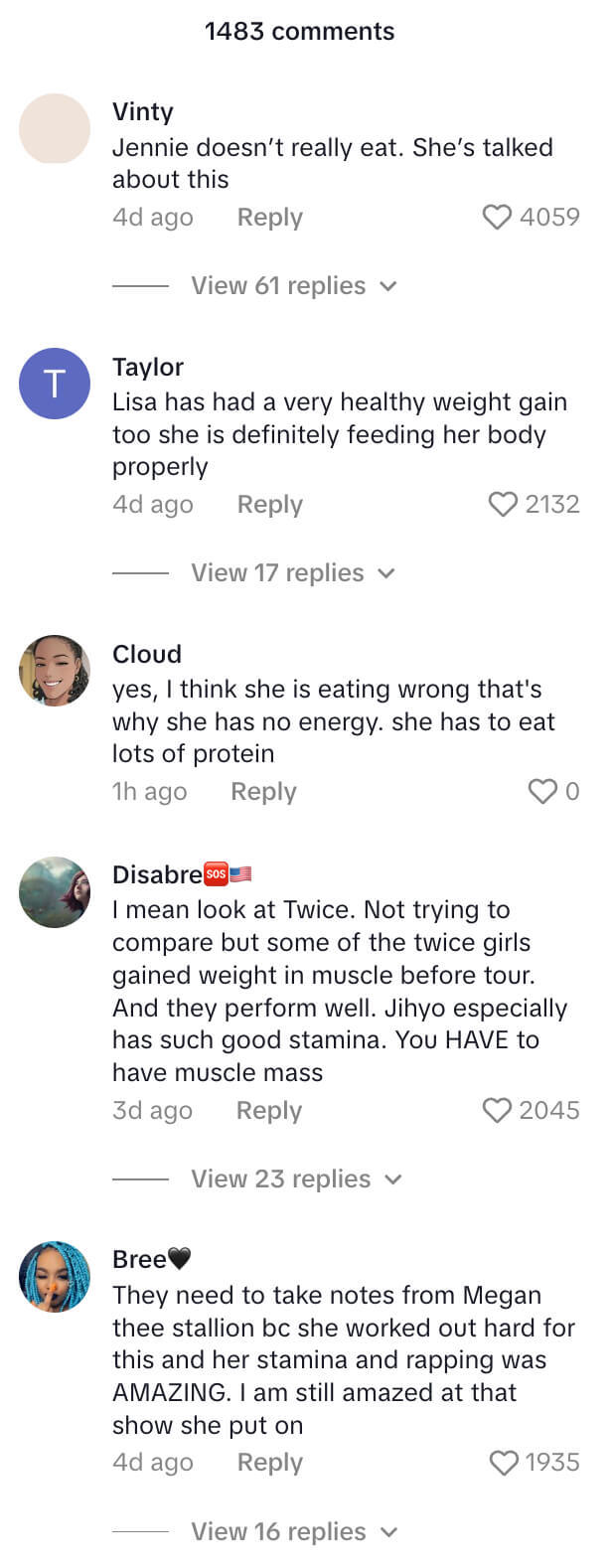 jennie-health-tiktok-comments