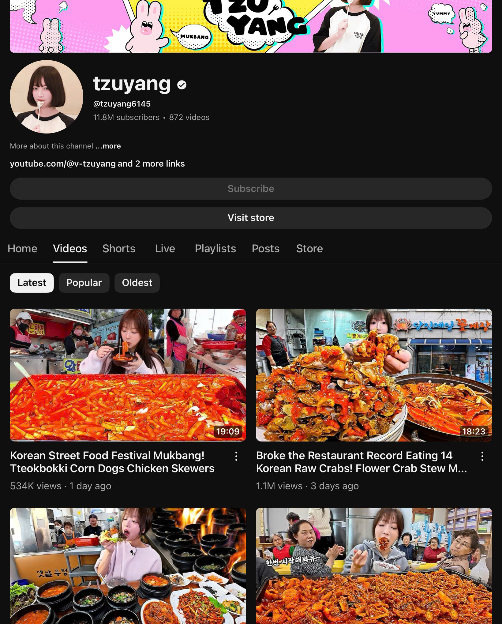 Tzuyang youtube channel