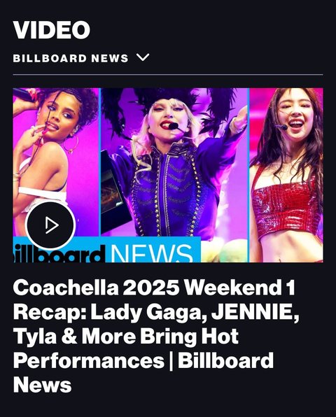 [Pann] Billboard Names Jennie’s Coachella Stage as One of the Top 3 Performances