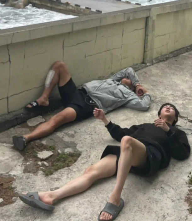 BTS Jin and Kian84 Collapse on Cement Floor in Wild Promo for New Netflix Show
