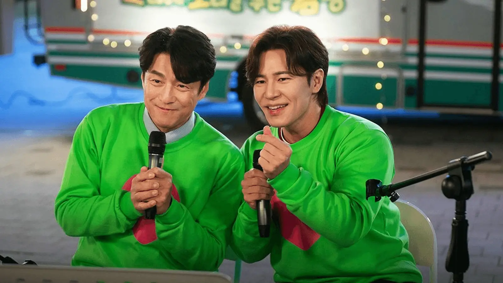 worst korean dramas 2025men-microphones-green-sweaters-truck.