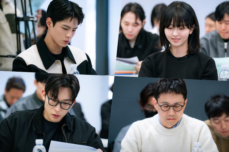 good boy k-drama park bo-gum kim so-hyunactors-reading-scripts-glasses-scene.