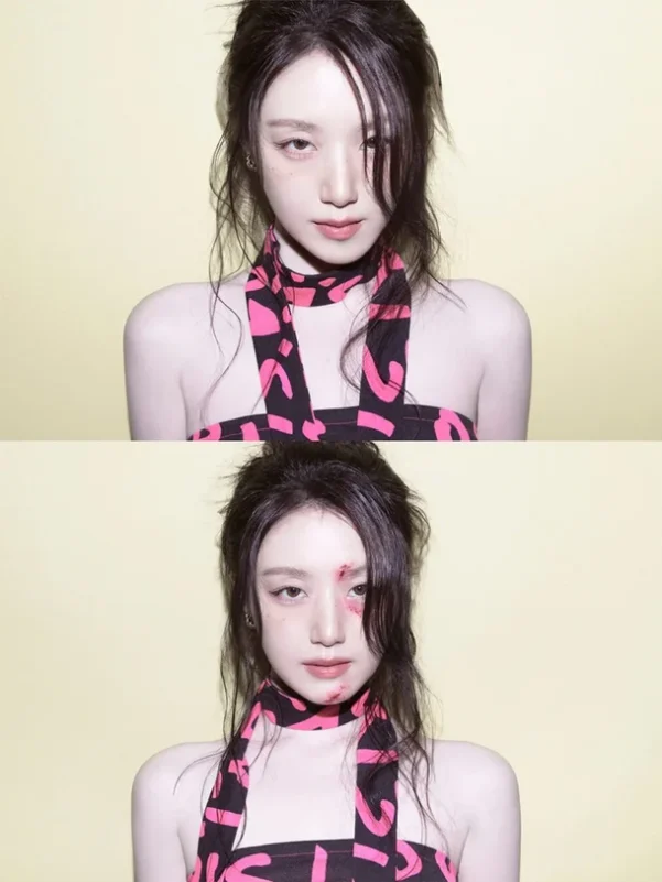 i-dle good thing conceptwoman-makeup-fashion-bruise.