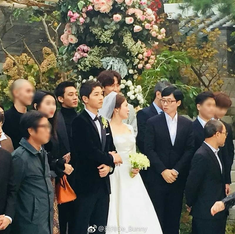 Yoo Jae-suk Song Joong-ki remarriagewedding-bride-groom-flowers.