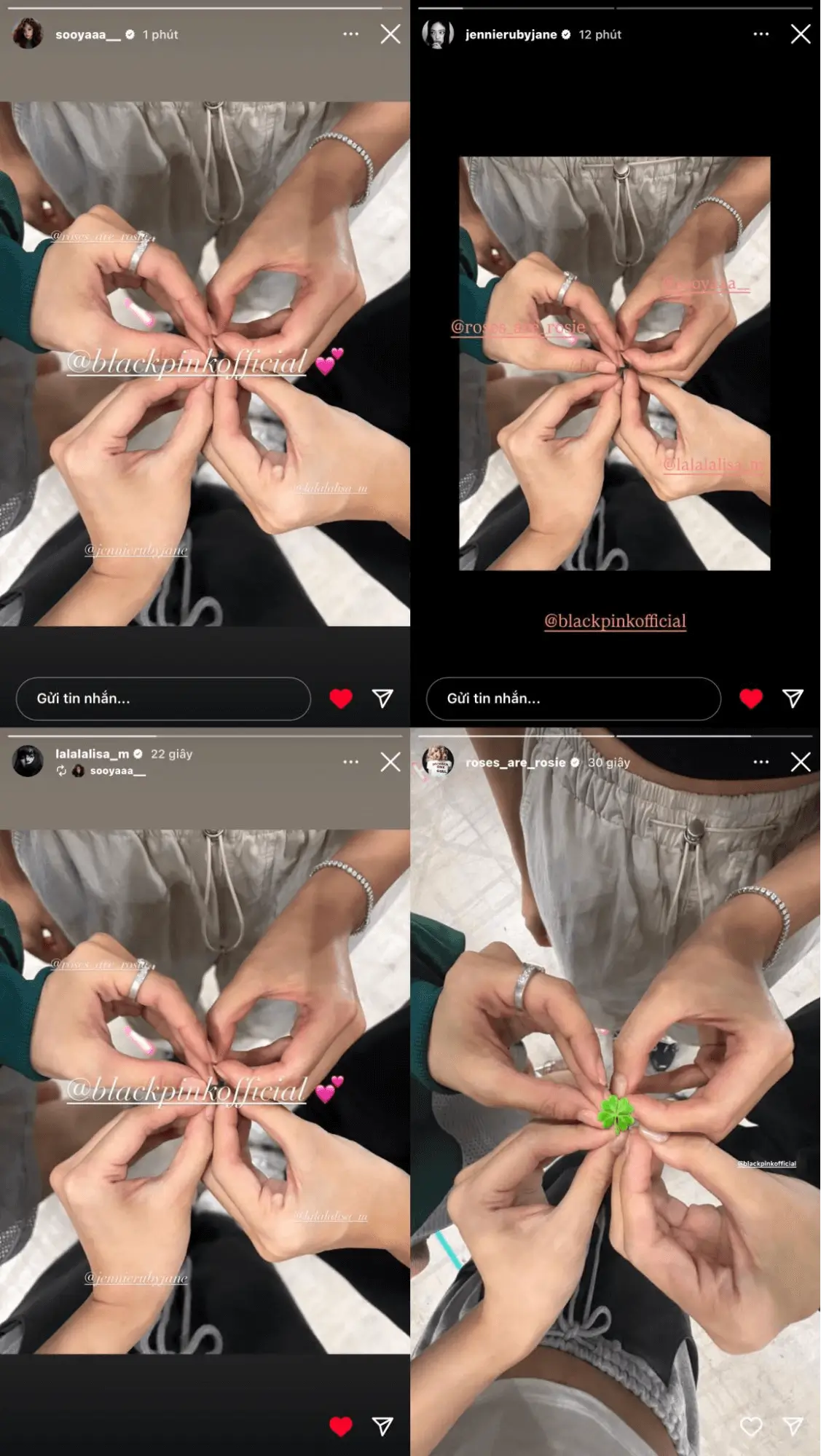 blackpink yg backlashhands-clover-friendship-instagram.