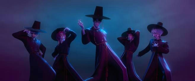 K-Pop Demon Hunters No.1 Netflix Globalanimation-dance-hats-hanbok.