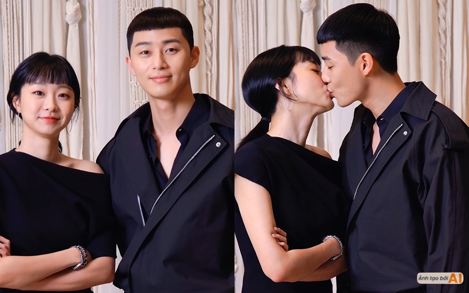 park seo joon kim da mi kiss videocouple-kissing-blackclothing-portrait.