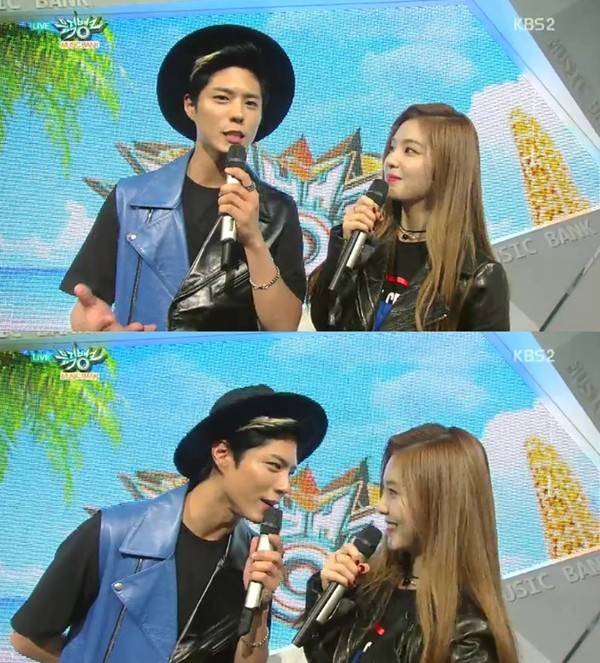 red velvet irene risetwopeople-microphones-leatherjackets-stage.