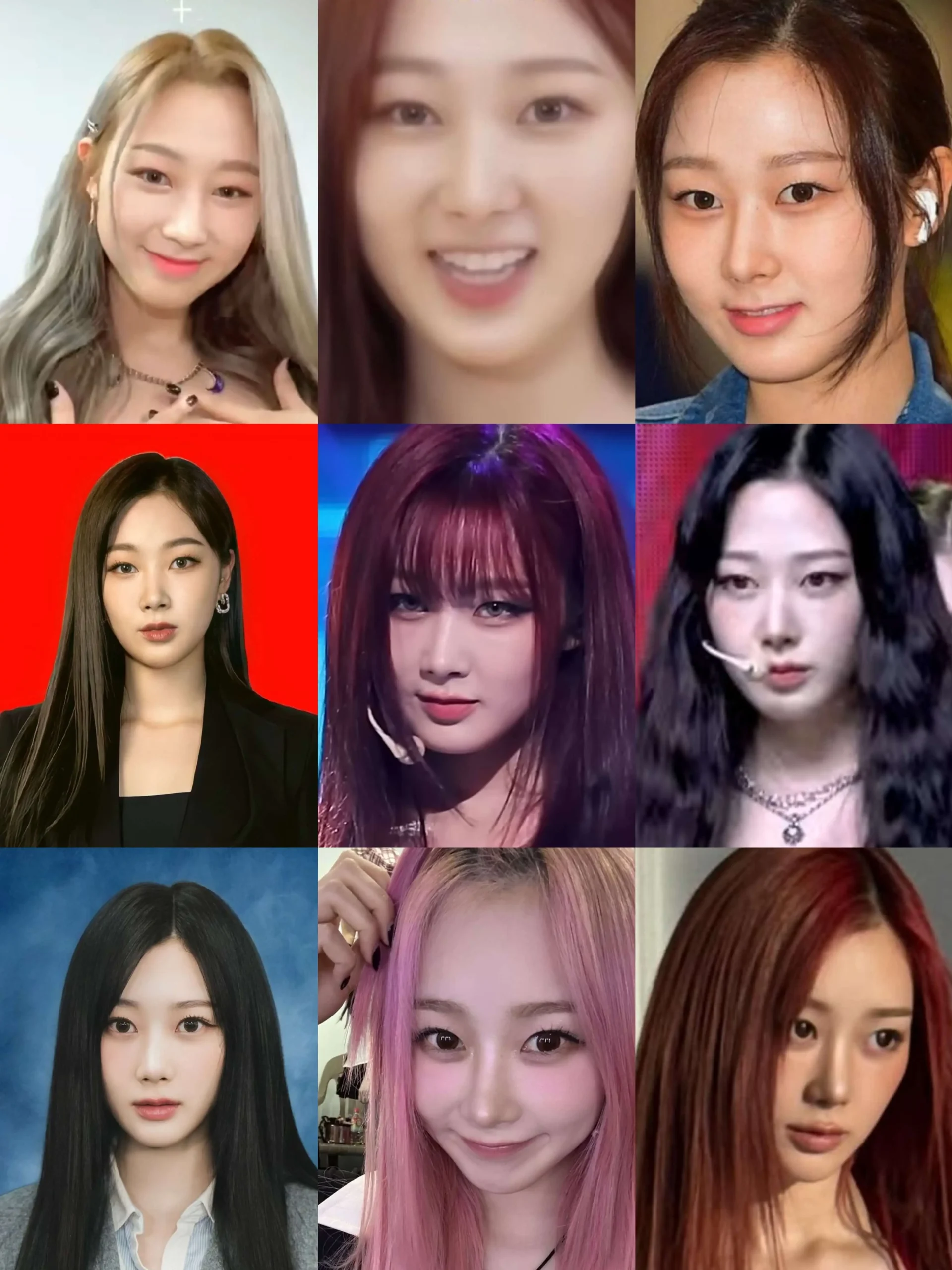 giselle aespa transformationcollage-women-faces-haircolor.
