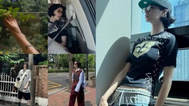 Nana Rocks No-Bra Look with Fading Full-Body Tattoo