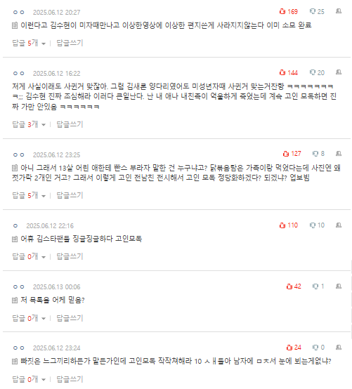 Kim Sae-ron ex-boyfriend listcomments-Korean-online-discussion-screenshots.