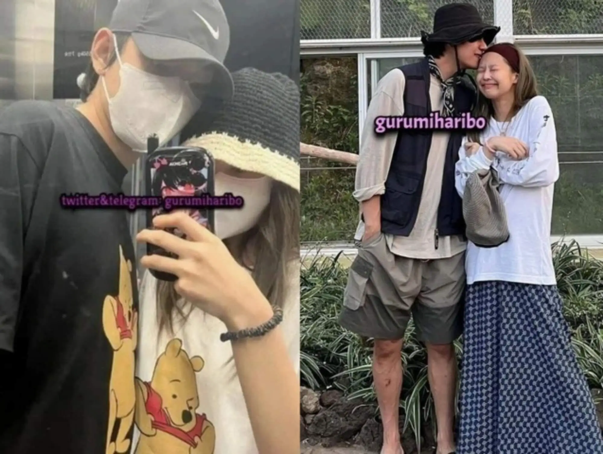 jennie v dating rumors 2025couple-masks-hats-affection.
