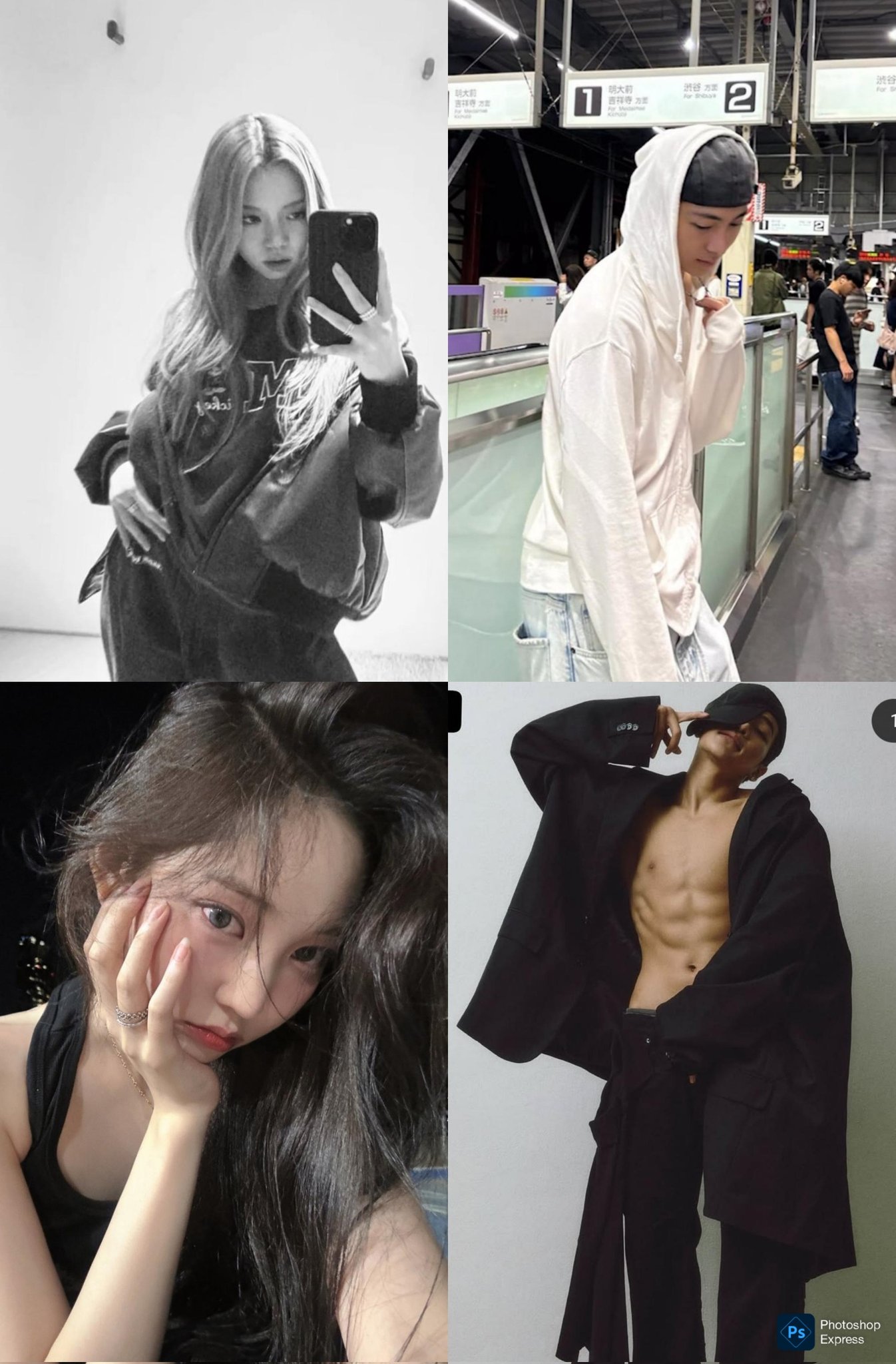 the black label co-ed k-pop groupportraits-collage-fashion-posing.