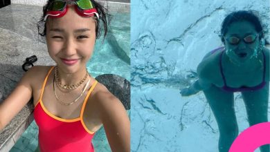 OH MY GIRL Mimi no-bra summer look