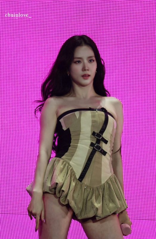 BLACKPINK Deadline Goyang concertwoman-dress-pinkbackground-wavyhair.